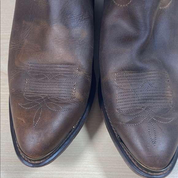 Laredo Brown Cowboy Western Boots Smooth Oiled Leather - Picture 3 of 11